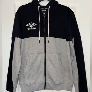 Umbro Men’s Full Zip Black & Gray Hoodie